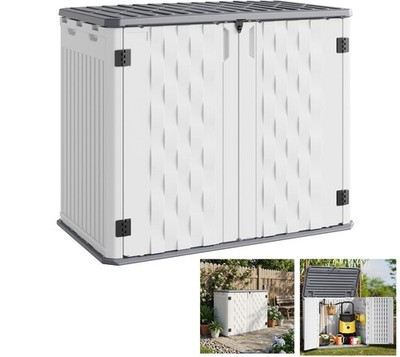 Outdoor Resin Storage Cabinet Storage Box Waterproof 34 Cu.Ft w/ Lockable Door