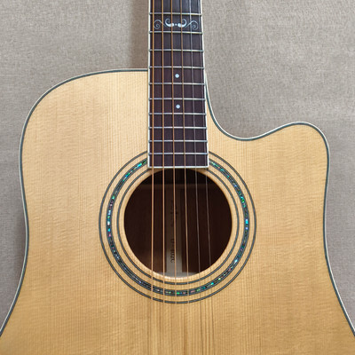 Aosen EQ 41'' Cutaway Acoustic Guitar Spruce Wood Top Bag Bone Nut Glossy Natural