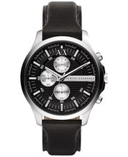 Armani Exchange Hampton Cronografo Quadrante Nero AX2152 con Cinturino in Pelle Nero