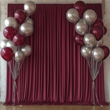 10x10FT Burgundy Backdrop Curtains for Wedding Parties, Wrinkle Free Photo Ba...