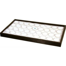36 White Foam Gem Jars Travel Case Display Tray Insert