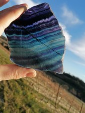 Fluorite arc-en-ciel - tranche polie - Province de Hunan - rainbow - 229 g