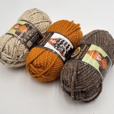 3 Skeins Lion Brand Wool Ease Thick  Quick Yarn Oatmeal Barley Butterscotch 6oz