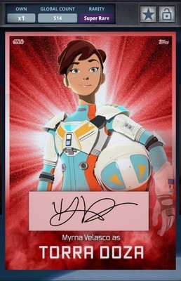 Topps Star Wars Card Trader Super Rare Anthology Signature - Myrna Velasco
