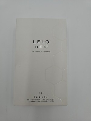 Lelo Hex Re-engineered Lubricated Latex Condoms 12 per pkg EXP 05/2029