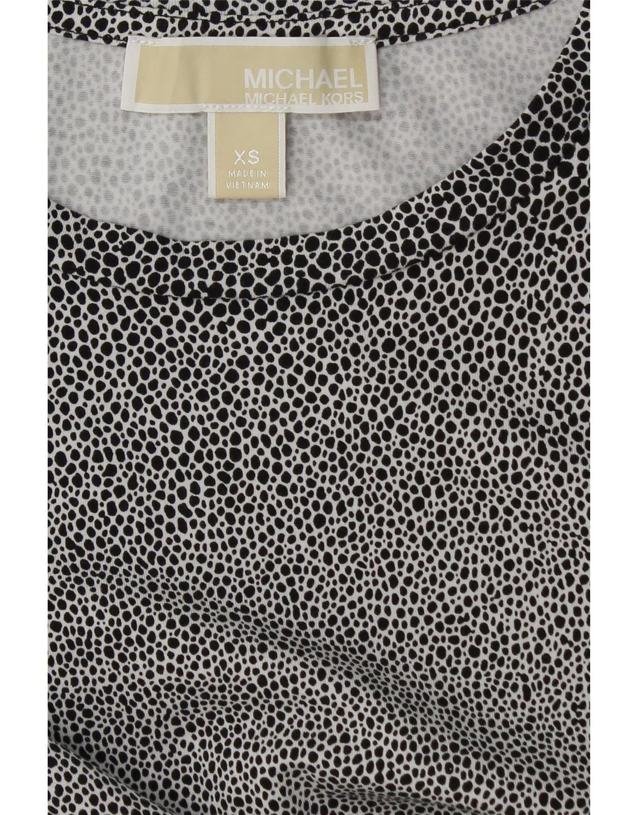 Abito donna MICHAEL KORS asimmetrico bodycon UK 6 XS grigio cotone maculato BW20