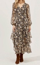 ASTR the Label Raleigh Midi Dress in Black Multi Floral, Size S