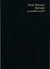 Hakubunkan 2026 A5 Weekly Desk Planner, Monday, Black