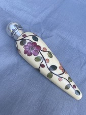Victorian Sterling Mounted Hand-Painted Porcelain Scent Flask. Charles May, 1884