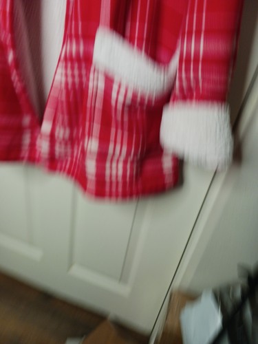 Coat Robe Hoodie Pockets Red Whi Buffalo Plaid Sherpa Women's Large By Stay Cozy - Picture 3 of 10