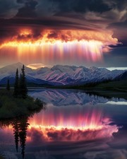 Mosaflare Paint by Numbers for Adults Beginner, Mountain Landscape Adult Paint b