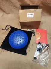 Rain Drum Steel Tongue Drum - 11 Note 6" for Outside, Bag,Drumsticks & Book