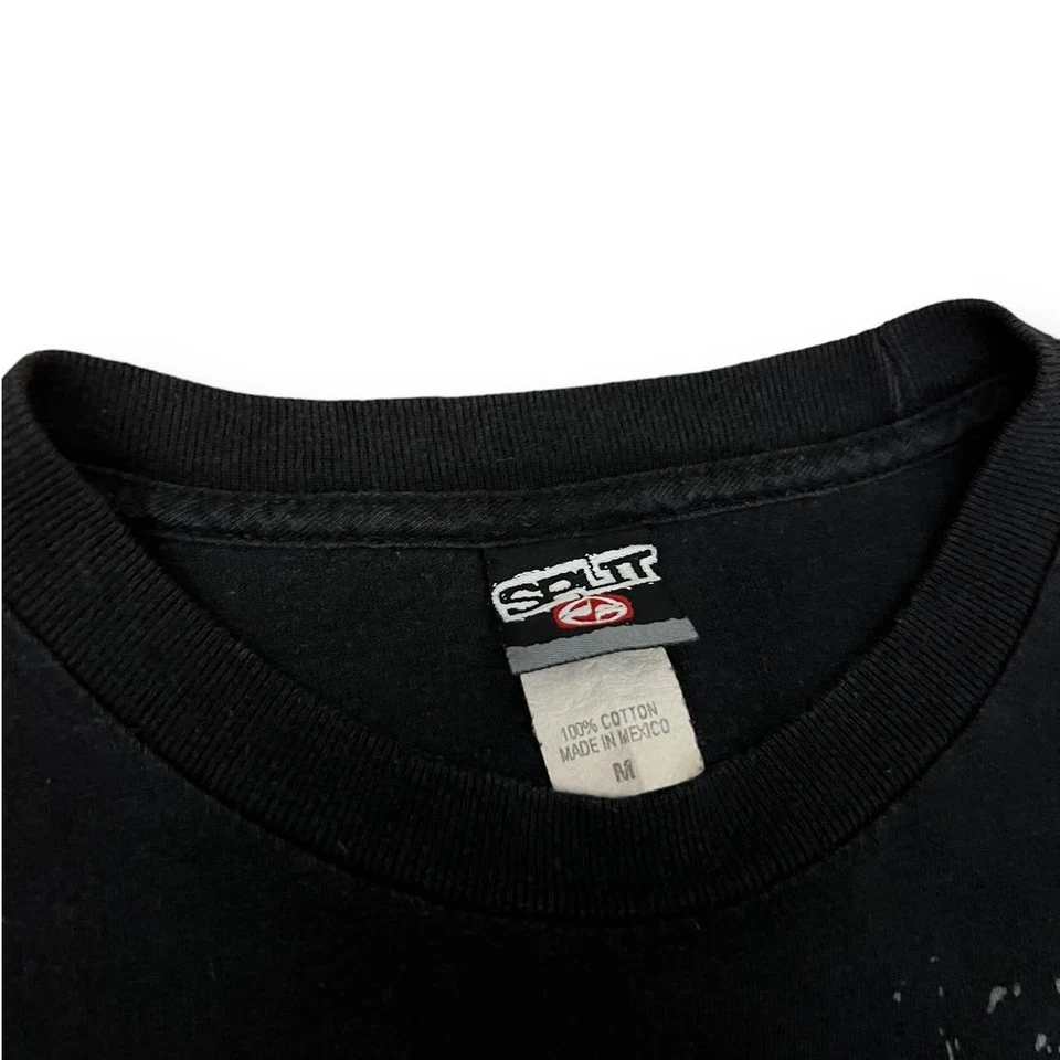 Camiseta Vintage Y2K Split Skull Surf Skate SB Streetwear Preta Média - Imagem 4 de 4