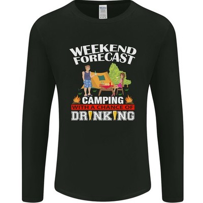 Zelten Wochenende Forecast Lustig Alkohol Bier Herren Langarm T-Shirt