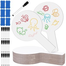 18 PCS Dry Erase Answer Paddles Handheld Double Sided 18 Markers 6 Erasers