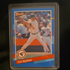 Donruss 1991 Cal Ripken #223 2 Yellow Stripes Baseball Card Baltimore Orioles