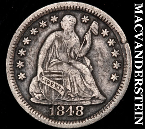 1848 Seated Liberty Half Dime- Semi-Key  Extra Fine  No Reserve #i4904