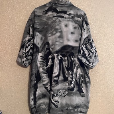 Vintae FUBU Dice Game Craps All Over Print AOP FLAWS Button Up Shirt Size 3XL