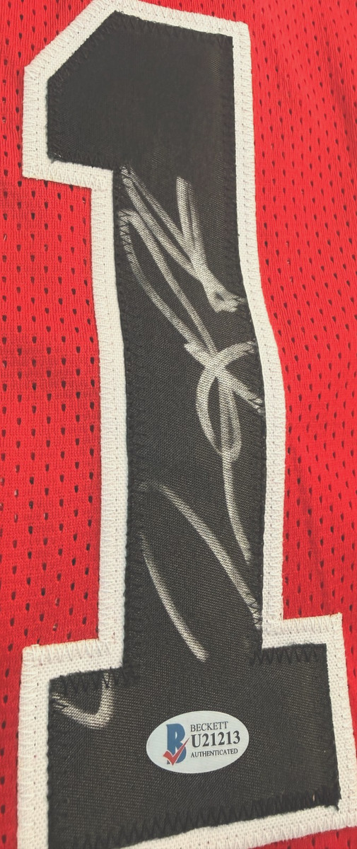 Chicago Dennis Rodman Signed Custom Red Jersey Beckett Authentic STICKER ONLY View 6