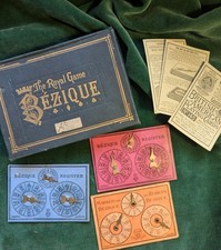 Bezique Goodall And Son Antique Card Game Box Score Counters Collectable
