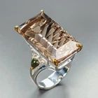Handmade 25 ct+ Natural Smoky Quartz Ring 925 Sterling Silver Size 8 /R470640