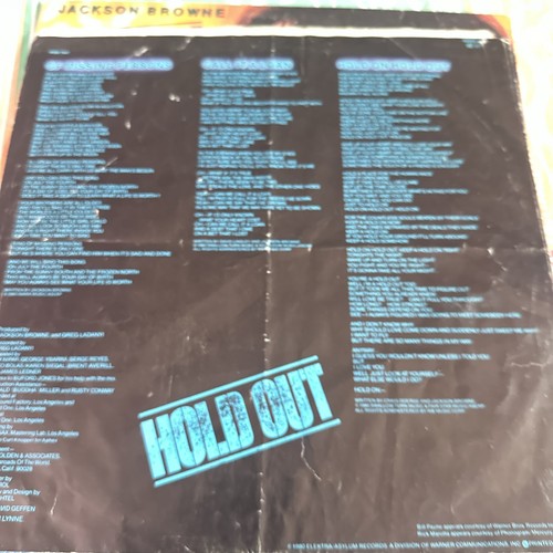 JACKSON BROWNE HOLD OUT VINYL LP 1980 VG+/VG+ Ultrasonically Cleaned - Picture 3 of 8