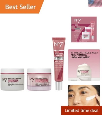 Restore & Renew Face & Neck Multi Action Skincare System - SPF 30 Day Cream w...