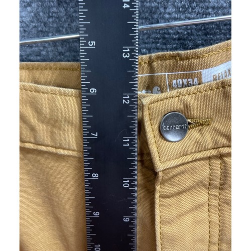 Carhartt Mens 40x32 Relaxed Rugged Flex Canvas Work Pants Khaki Brown BN2517-M - Picture 4 of 9
