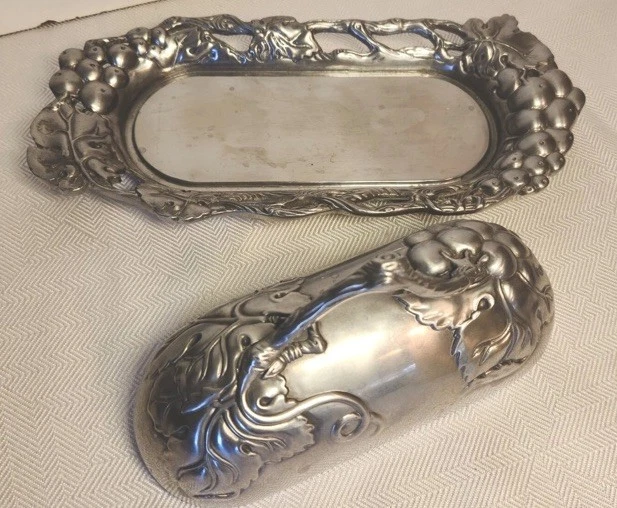 Plato de mantequilla cubierto vintage Arthur Court Grape Vine 2001 Foto 4 de 4