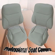 Front Bottom / Lean Back Leather Seat Cover For 2012-2015 Honda Civic Gray New
