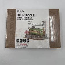 Robotime Rolife Sakura Journey Tram Train 3D Puzzle New Sealed