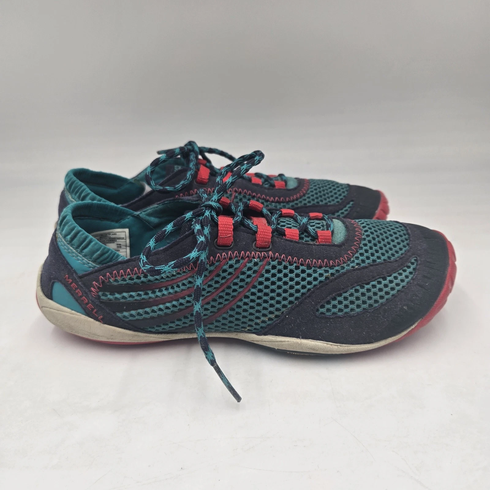 Merrell Runnig Shoe 7.5 Pace Glove Blue Barefoot Shoes Minimalist Caribbean