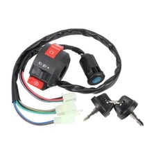  6 Pin Handlebar Multi-Function Kill Switch Kit with 4 Pin Key Ignition 