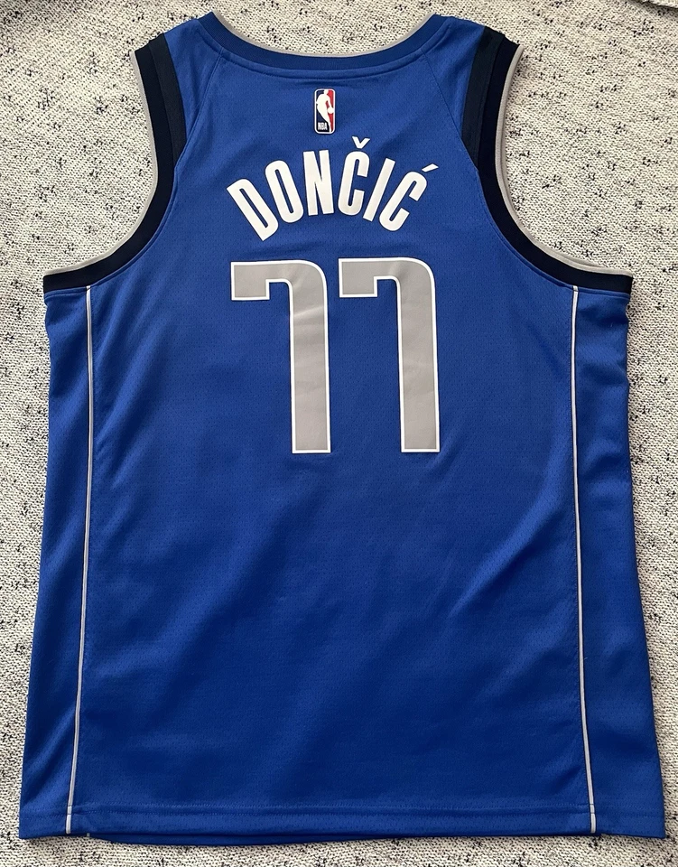 Two 48LG Dallas Mavericks Luka Doncic Nike Jerseys. Two Colors Blue and White - Image 2 of 4