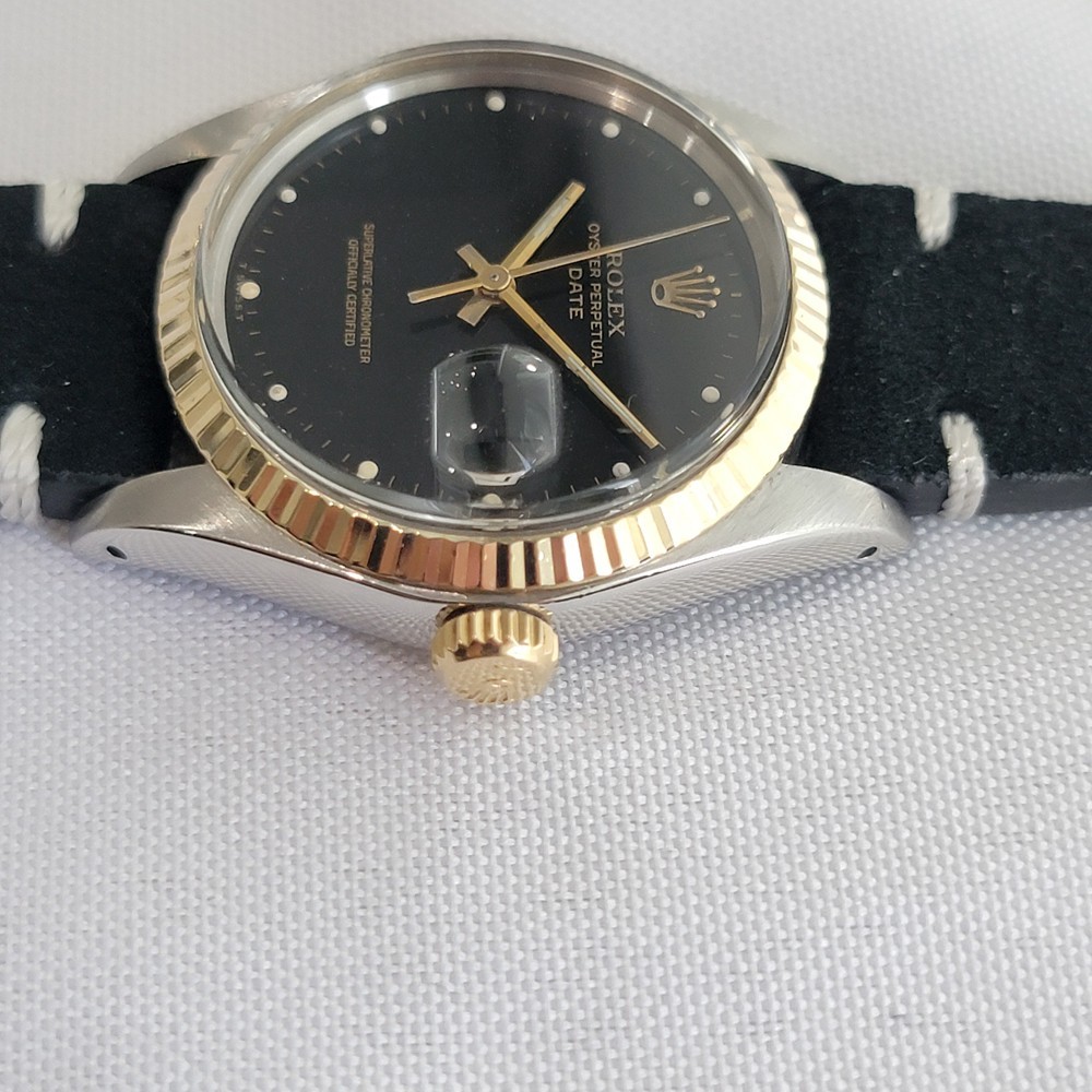 Rolex Oyster Perpetual Date 1500 35mm 14k Gold SS 1970s Mens Automatic RA624B image 4