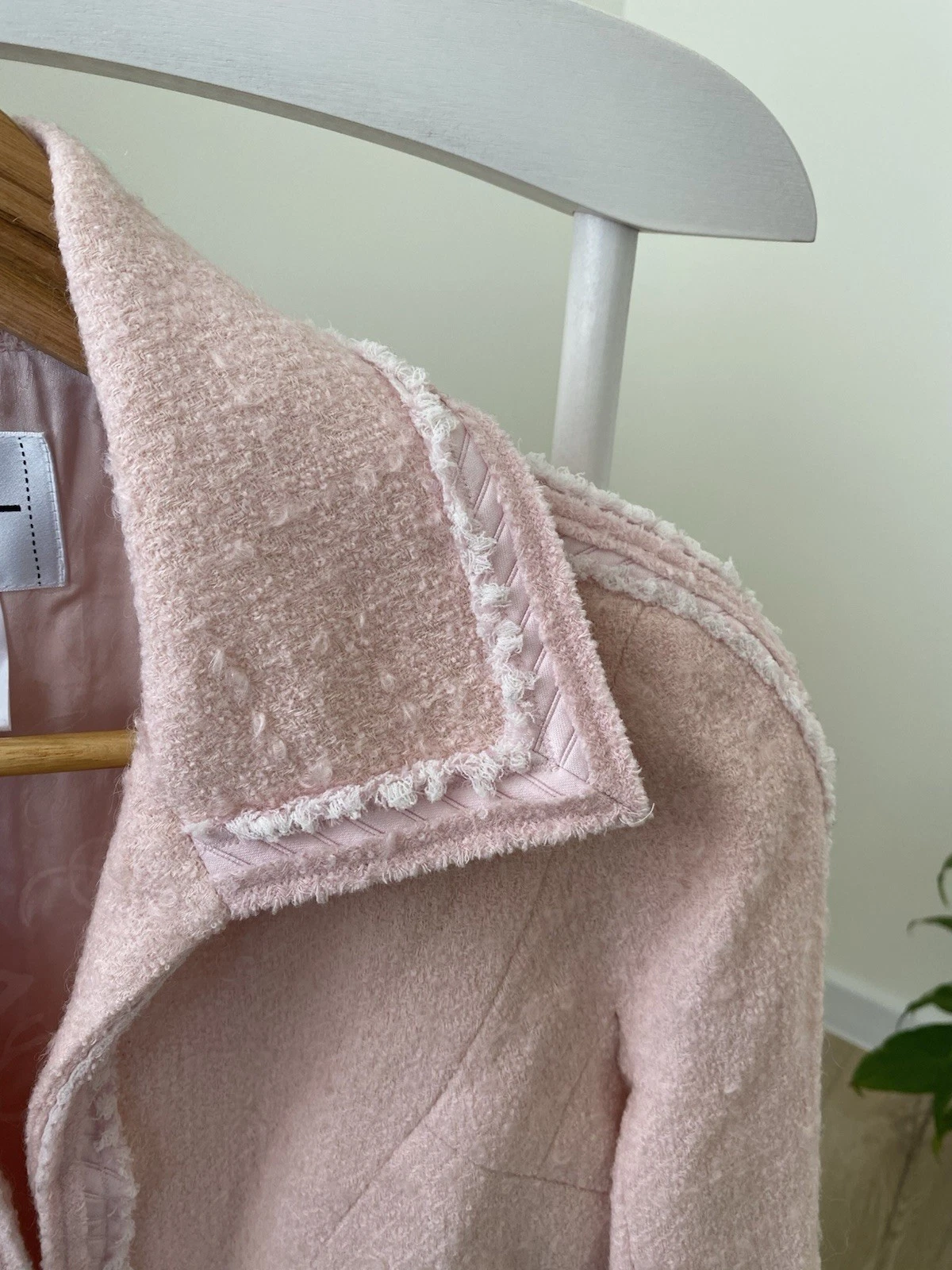 Giacca blazer CHANEL tweed donna vintage autentica lana rosa anni 2000 taglia 36