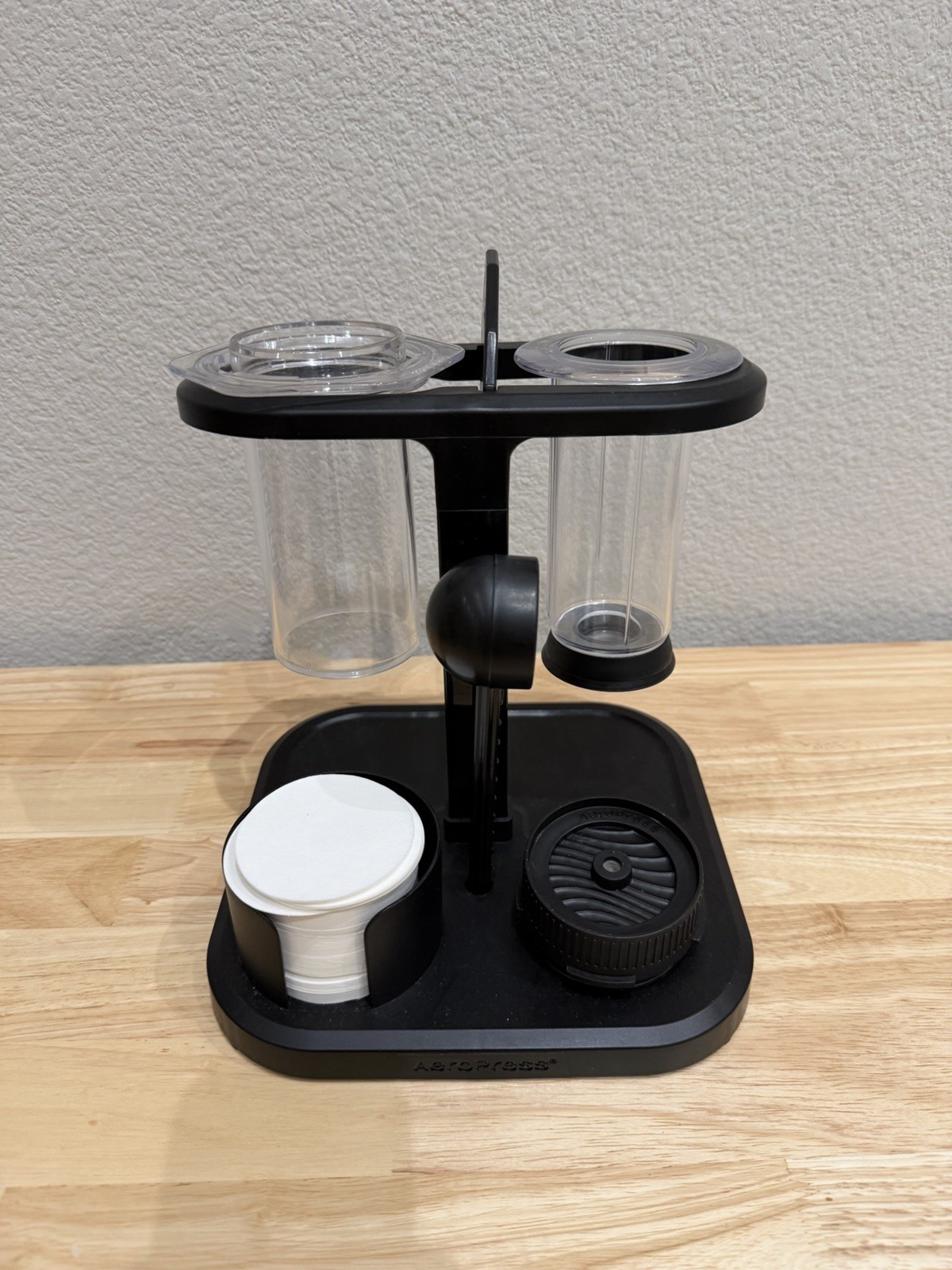 Clear Coffee Press Set With Organizer Stand And Filters
