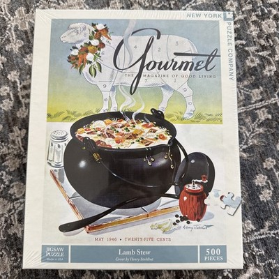 New York Puzzle Company Gourmet Magazine 1946 Lamb Stew 500pc Puzzle HTF Rare