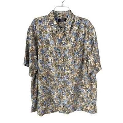 Roundtree & Yorke Camp Shirt Floral Short Sleeve Pocket Casual Summer Resort XL