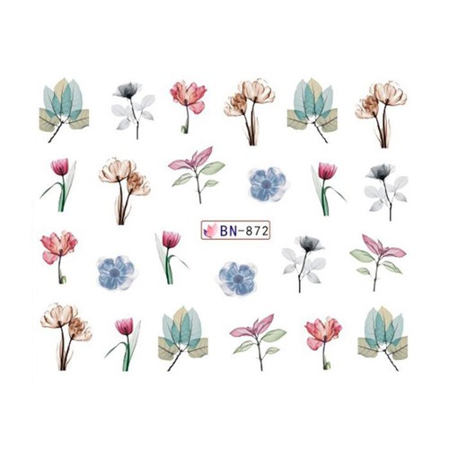 Nail Water Decal Stickers For Nail Art Decoration, Unicorn, Feathers Flowers, UK - Picture 25 of 49