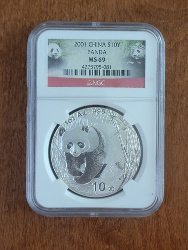 2001 CHINA Silver Panda MS69 rare NGC double panda slabed picture only 1 on Ebay - Picture 11 of 19