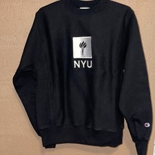 Vintage Champion NYU Sweatshirt MEN Small Sweater New York University Weave