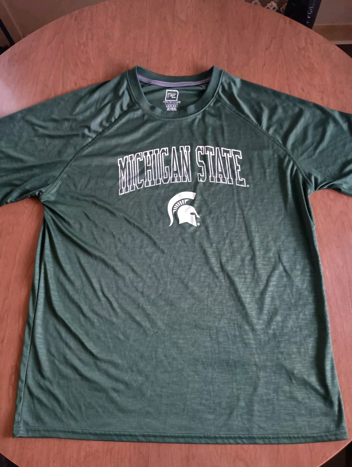 Pro Edge Michigan State Spartans Green Polyester T-Shirt Size Large