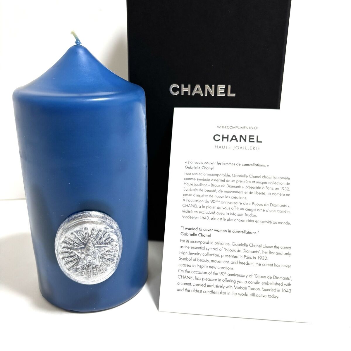 CHANEL Tall Candle Blue Star Limited Edition gift candle for CHANEL Tall Candle Blue Star Limited Edition gift candle for