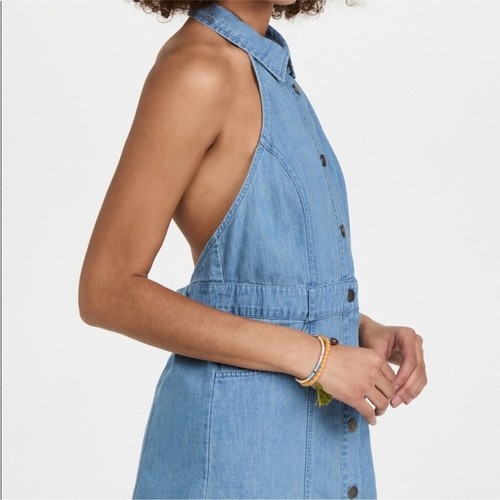 Free People Women's Sami Denim Halter Mini Dress Size XS - Picture 3 of 8