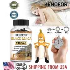 Organic Black Maca Highest Potency 1900mg Supports Desire Stamina - 60CT