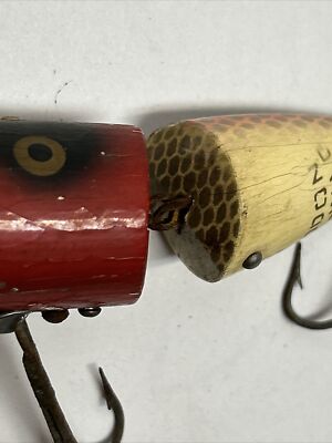 Vintage Wooden Heddon Zig-Wag Jr., Jointed Fishing Lure