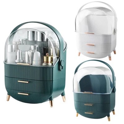 Multi-Function Make Up Case Dustproof Cosmetic Storage Box Jewelry Organizer UK