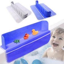 Bathtub Splash Guard for Tub Kids Bathtub Play Shelf Area Toy Tray Caddy Holder
