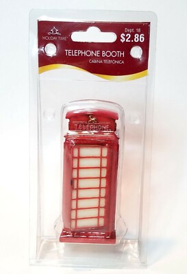 Holiday Time Collection: Telephone Booth (O'Well, 4'' H, Fits Lemax, Dept. 18)